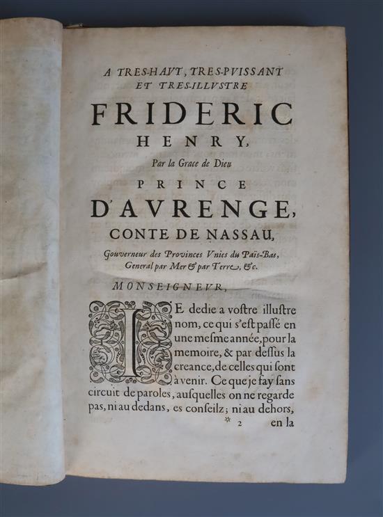 Heinius, Daniel - Historie du Siege de Bol Duc, folio, contemporary mottled calf, engraved pictorial title page